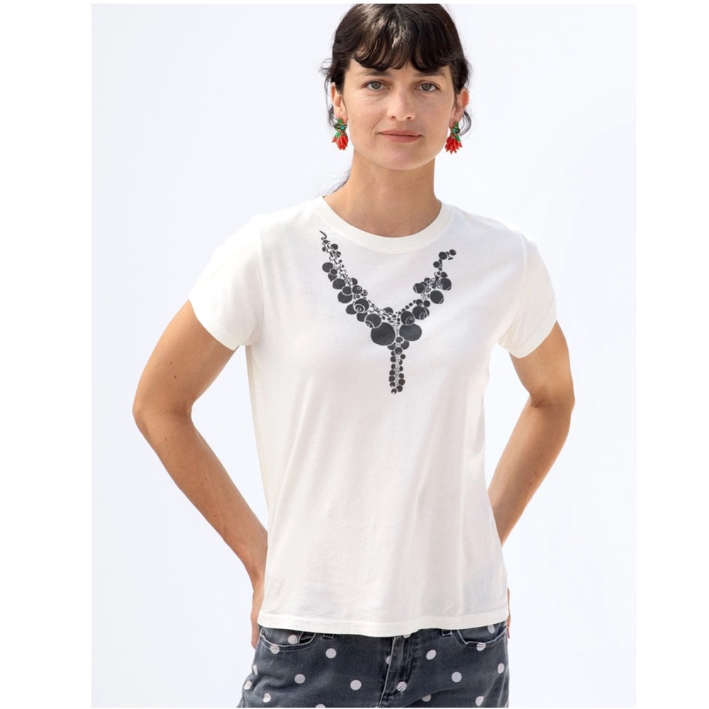 Clare V x Oui Want Necklace Classic Tee T-Shirt, XL